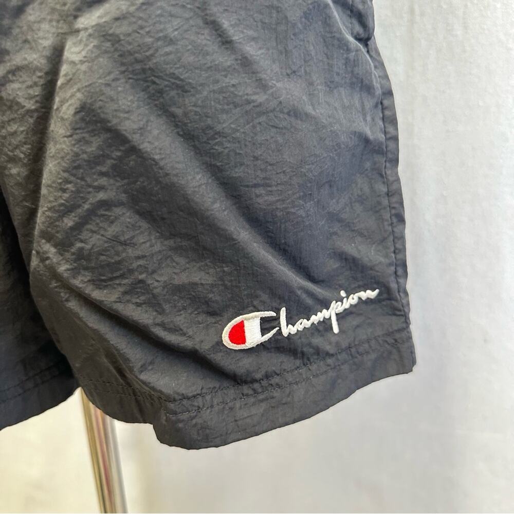Champion‎ vintage 90s black nylon gym track shorts pockets mesh lined size small - Picture 6 of 14